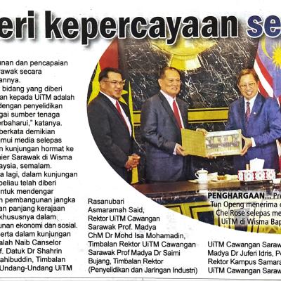 5 Januari 2024 Utusan Sarawak Pg.3 Uitm Diberi Kepercayan Selidik Alga
