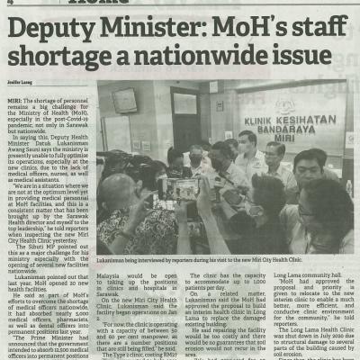 6 Januari 2024 Borneo Post Pg.4 Deputy Minister Mohs Staff Shortage A Nationwide Issue