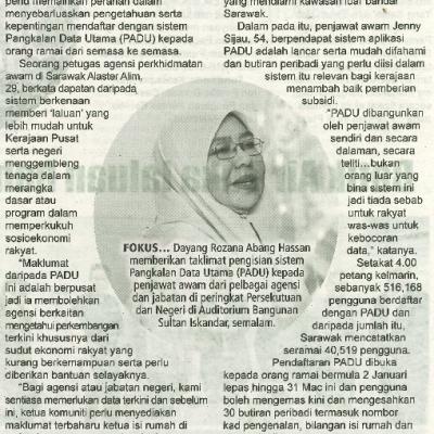 7 Januari 2024 Mingguan Sarawak Pg.9 Penjawat Awam Main Peranan Sebar Luas Manfaat Padu