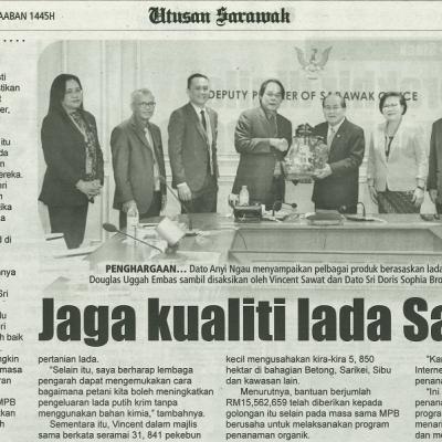 17 Februari 2024 Utusan Sarawak Pg.7 Jaga Kualiti Lada Sarawak