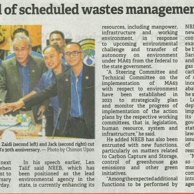 2 Februari 2024 Borneo Post Pg.1 Nreb Targets Full Control Of Scheduled Wastes Management In Swak From Jan 2025