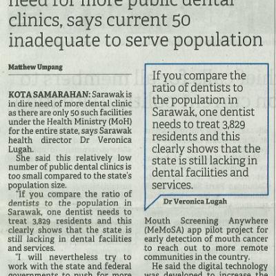 26 Februari 2024 Borneo Post Pg.1 Spotlight On Lack Of Dental Facilities