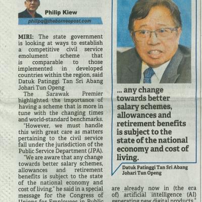 28 Februari 2024 Borneo Post Pg.1 In Tune With World Standard Benchmarks