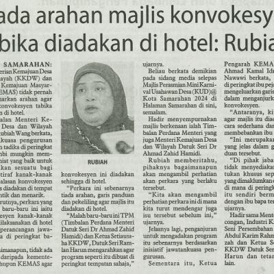 3 Februari 2024 Utusan Borneo Pg.2 Tiada Arahan Majlis Konvokesyen Tabika Diadakan Di Hotel Rubiah