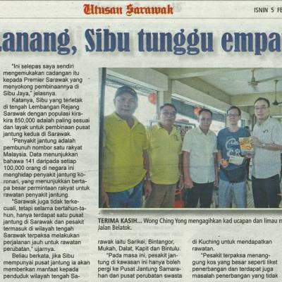 5 Februari 2024 Utusan Sarawak Pg.12 Warga Lanang Sibu Tunggu Empat Projek