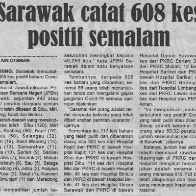 21.5.2021 Utusan Sarawak Pg.6 Sarawak Catat 608 Kes Positif Semalam