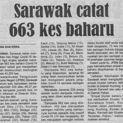 24.5.2021 Utusan Sarawak Pg.4 Sarawak Catat 663 Kes Baharu