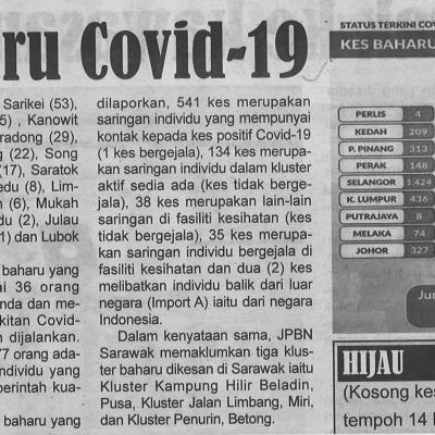 8.5.2021 Utusan Sarawak Pg.4 750 Kes Baharu Covid 19