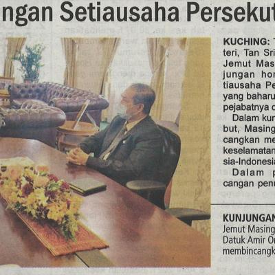9.5.2021 Utusan Sarawak Pg.3 Masing Terima Kunjung Setiausaha Persekutuan Sarawak Baharu