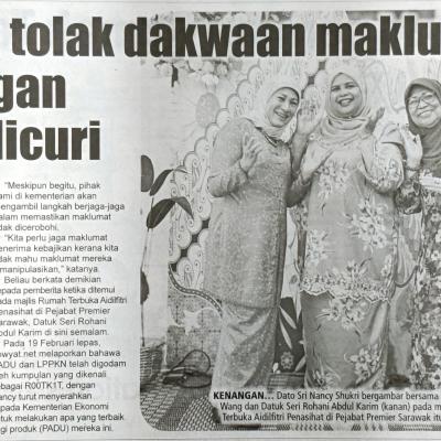 15 April 2024 Utusan Sarawak Pg7 Kpwkm Tolak Dakwaan Maklumat Pelanggan Lppkn Dicuri