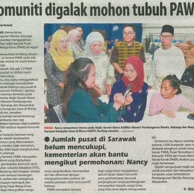 21 April 2024 Utusan Borneo Pg.1 Komuniti Digalak Mohon Tubuh Pawe