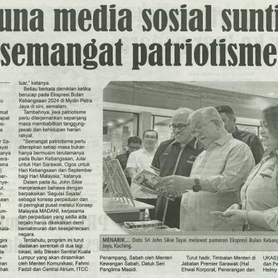 20 Mei 2024 Utusan Sarawak Pg.8 Guna Media Sosial Suntik Semangat Patriotisme