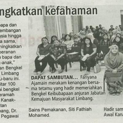 24 Mei 2024 Utusan Sarawak Pg 16 Bengkel Keibubapaan Tingkatkan Kefahaman