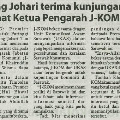 25 Mei 2024 Utusan Borneo Pg.5 Abang Johari Terima Kunjungan Hormat Ketua Pengarah J Kom