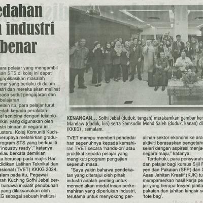 30 Mei 2024 Utusan Sarawak Pg.14 Beri Pendedahan Persekitaran Industri Binaan Sebenar