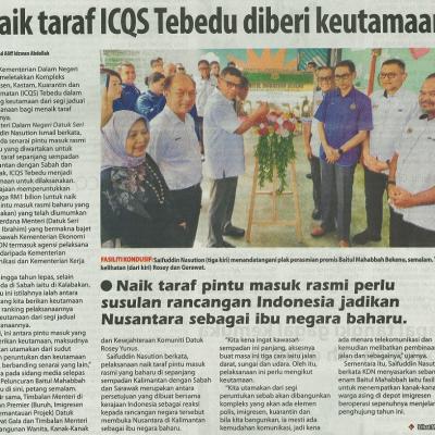31 Mei 2024 Utusan Borneo Pg.12 Naik Taraf Icqs Tebedu Diberi Keutamaan