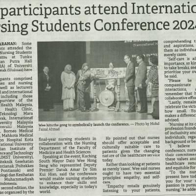 4 Mei 2024 The Borneo Post Pg.9 400 Participants Attend International Nursing Students Conference 2024