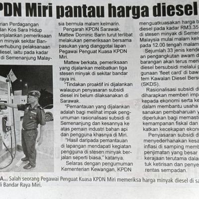 11 Jun 2024 Utusan Sarawak Pg.2 Kpdn Miri Pantau Harga Diesel