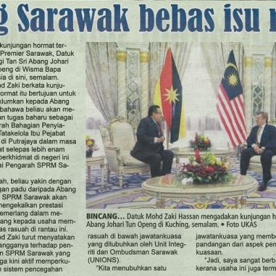 20 Jun 2024 Utusan Sarawak Pg. 3 Sokong Sarawak Bebas Isu Rasuah