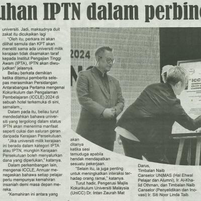 21 Jun 2024 Utusan Sarawak Pg.6 Penubuhan Iptn Dalam Perbincangan