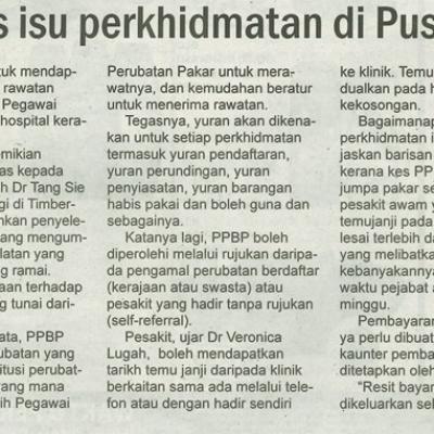 16 Ogos 2024 Utusan Sarawak Pg.6 Kkm Pandang Serius Isu Perkhidmatan Di Pusat Jantung Sarawak