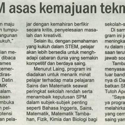 18 Ogos 2024 Utusan Sarawak Pg.15 Karnival Stem Asas Kemajuan Teknologi Inovasi