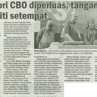 20 Ogos 2024 Utusan Sarawak Pg.7 Dikektori Cbo Diperluas Tangani Kes Komuniti Setempat