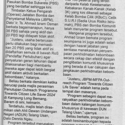 26 Ogos 2024 Utusan Borneo Pg.15 Pastikan Pbs Tidak Aktif Didaftarkan Semula