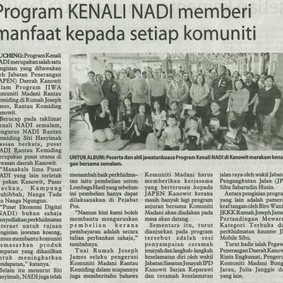 6 Ogos 2024 Utusan Borneo Pg.7 Program Kenali Nadi Memberi Manfaat Kepada Setiap Komuniti