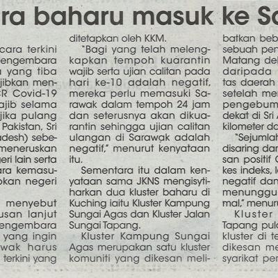 19.6.2021 Utusan Sarawak Pg.4 Tatacara Baharu Masuk Ke Sarawak