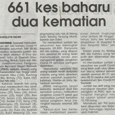 21.6.2021 Utusan Sarawak Pg.4 661 Kes Baharu Dua Kematian