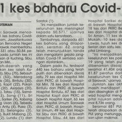 6.6.2021 Mingguan Sarawak Pg.4 651 Kes Baharu Covid 19