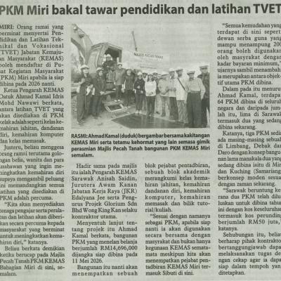 12 September 2024 Utusan Borneo Pg.4pkm Miri Bakal Tawar Pendidikan Dan Latihan Tvet