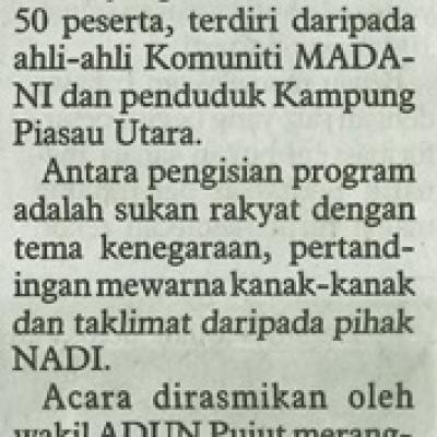 16 September 2024 Utusan Borneo Pg.6 50 Peserta Hadiri Program Jiwa Madani Do Kampung Piasau Utara