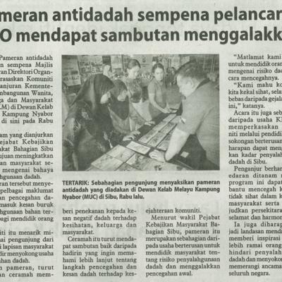 21 September 2024 Utusan Borneo Pg.6 Pameran Antidadah Sempena Pelancaran Cbo Mendapat Sambutan Menggalakkan