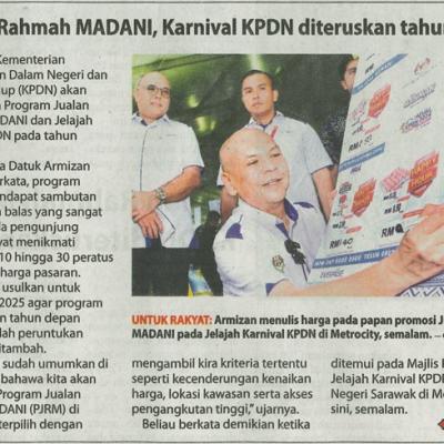 22 September 2024 Utusan Borneo Pg1jualan Rahmah Madani Karnival Kpdn Diteruskan Tahun Depan