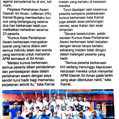 25 September 2024 Utusan Sarawak Pg13 23 Sertai Kursus Asas Pertahanan Awam