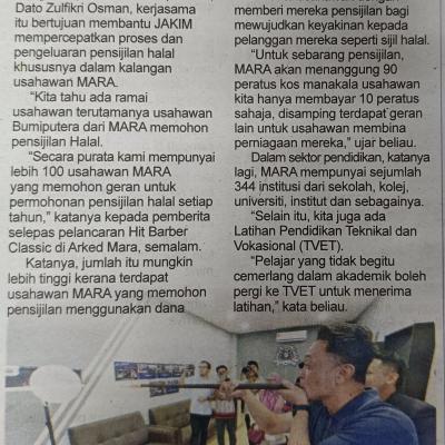 29 September 2024 Mingguan Sarawak Pg. 12 20 Pegawai Dilatih Jadi Juruaudit Halal