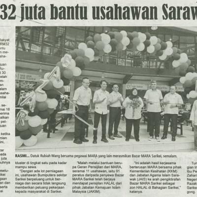3 September 2024 Utusan Sarawak Pg.5 Rm32 Juta Bantu Usahawan Sarawak