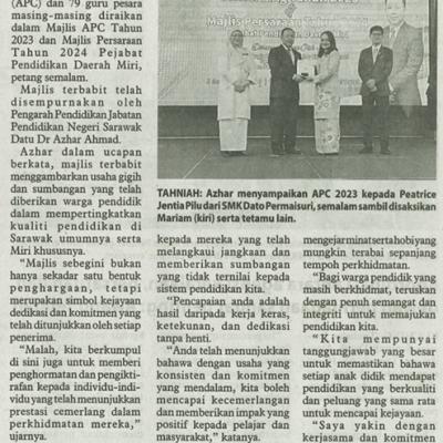 6 September 2024 Utusan Borneo Pg.7 271 Guru Terima Apc 79 Pesara Guru Diraikan Di Miri