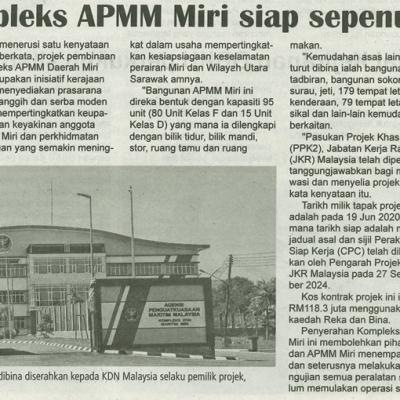 21 Oktober 2024 Utusan Sarawak Pg. 5 Kompleks Apmm Miri Siap Sepenuhnya