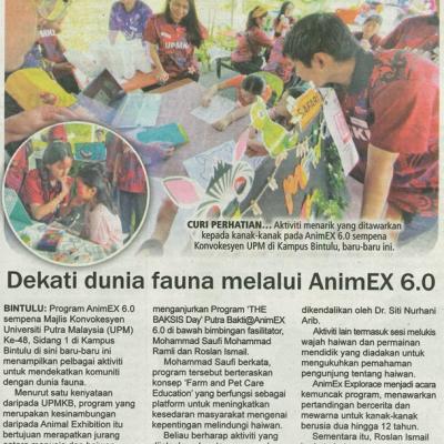 12 November 2024 Utusan Sarawak Pg.12 Dekati Dunia Fauna Melalui Animex 6.0