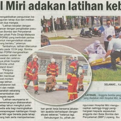 14 November 2024 Utusan Sarawak Pg.15 Hospital Miri Adakan Latihan Kebakaran