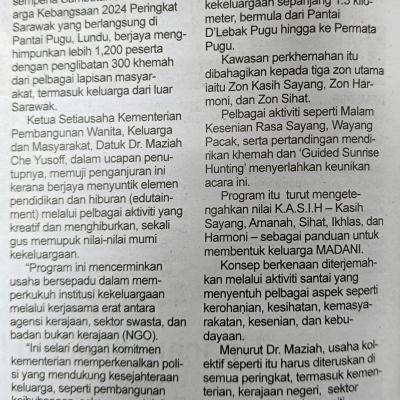 18 November 2024 Utusan Sarawak Pg4 Usaha Perkukuhkan Institusi Keluarga