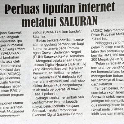 19 November 2024 Utusan Sarawak Pg4 Perluas Liputan Internet Melalui Saluran