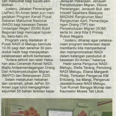 2 November 2024 Utusan Borneo Pg.13 Manfaatkan Literasi Internet Untuk Pendidikan