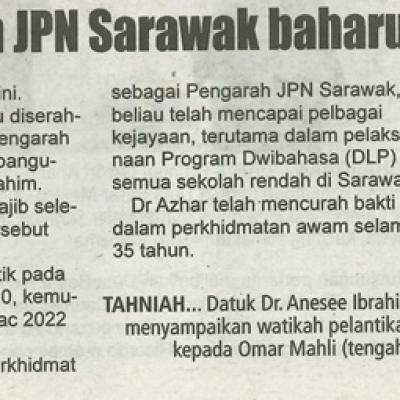 30 November 2024 Utusan Sarawak Pg.4 Omar Mahli Dilantik Pengarah Jpn Sarawak Baharu