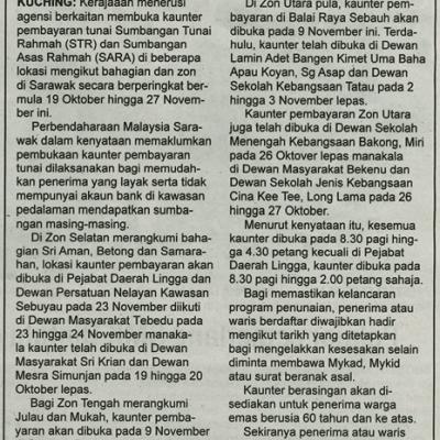 6 November 2024 Utusan Sarawak Pg.5 Kaunter Tunai Str Dibuka Di Pedalaman Sarawak