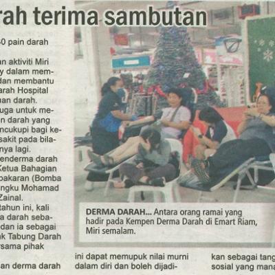 30 Disember 2024 Utusan Sarawak Pg.15 Kempen Derma Darah Terima Sambutan