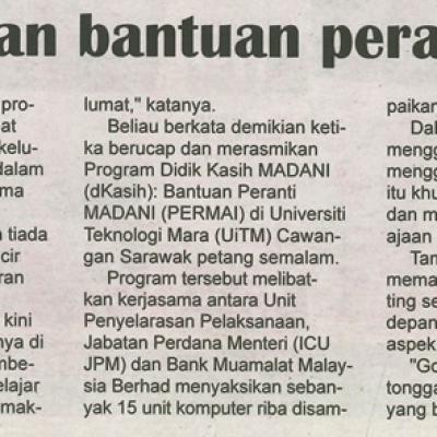 10 Januari 2025 Utusan Sarawak Pg.6 Manfaatkan Bantuan Peranti Digital
